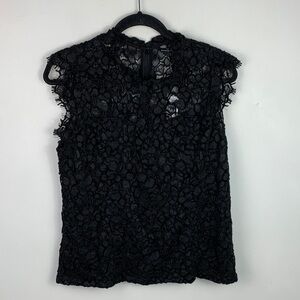 White House Black Market High-Neck Lace Shell NEW!